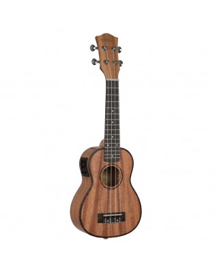 Cascha HH-2026E Mahogany Series Укулеле сопрано со звукоснимателем, с чехлом, цвет натуральный